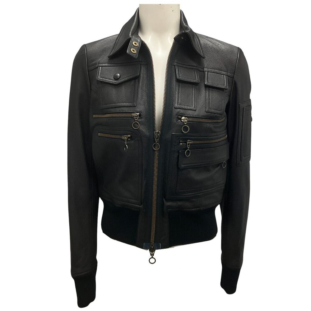 Tod's Black Lamb Leather Jacket